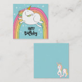 Unicorn Happy Birthday Notitiekaartje (Voorkant / Achterkant)