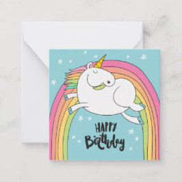 Unicorn Happy Birthday Notitiekaartje