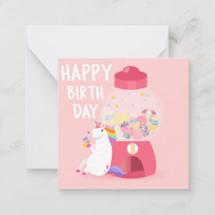 Unicorn Happy Birthday Notitiekaartje