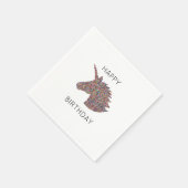 Unicorn Happy Birthday Rainbow Sprinkles Napkin Servet (Hoek)