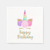 Unicorn Happy Birthday Servet (Voorkant)