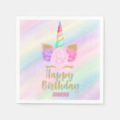 Unicorn Happy Birthday Servet (Voorkant)