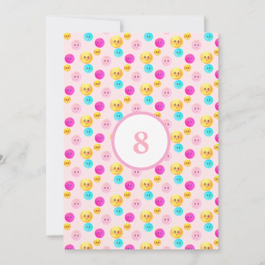 Unicorn & Happy Facets op roze verjaardag Kaart (Achterkant)