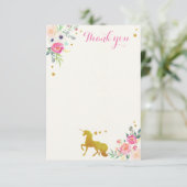 Unicorn Hartelijk dank Bedankkaart (Staand voorkant)
