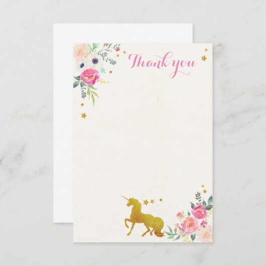 Unicorn Hartelijk dank Bedankkaart (Voorkant / Achterkant)