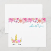 Unicorn Hartelijk dank Bedankkaart (Voorkant / Achterkant)