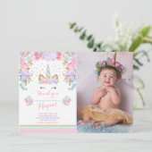 Unicorn Hartelijk dank voor uw kaart Roze Gold Mag (Staand voorkant)