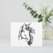 Unicorn Head Briefkaart (Staand voorkant)