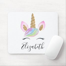 Unicorn Head Cute Personated Custom Name Quote Muismat