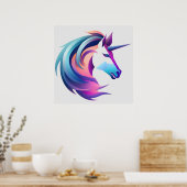 Unicorn Head Poster (Keuken)