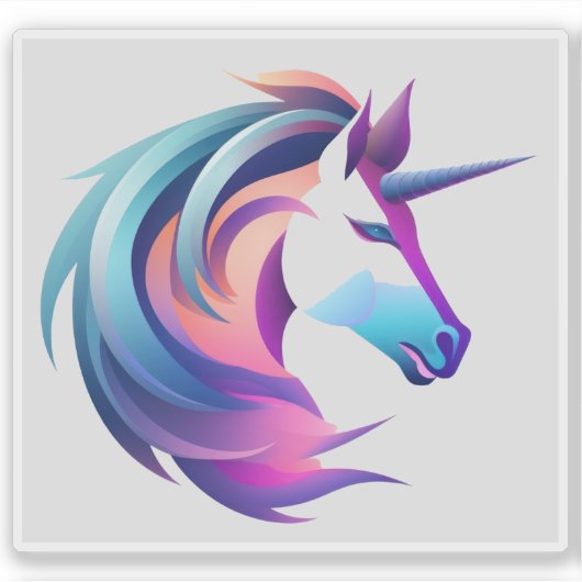Unicorn Head Sticker (Voorkant)
