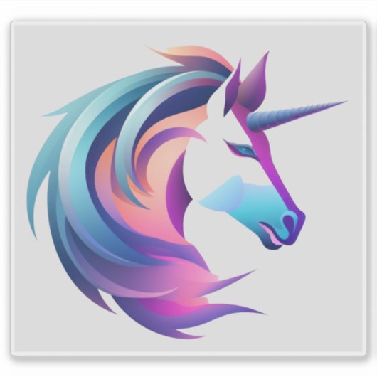 Unicorn Head Sticker (Voorkant)