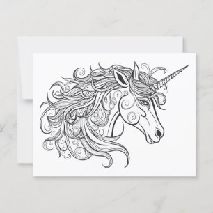 Unicorn Head Tekening Briefkaart