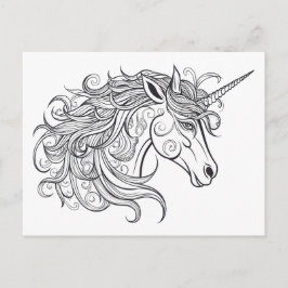 Unicorn Head Tekening Briefkaart