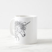 Unicorn Head Tekening Koffiemok (Voorkant links)