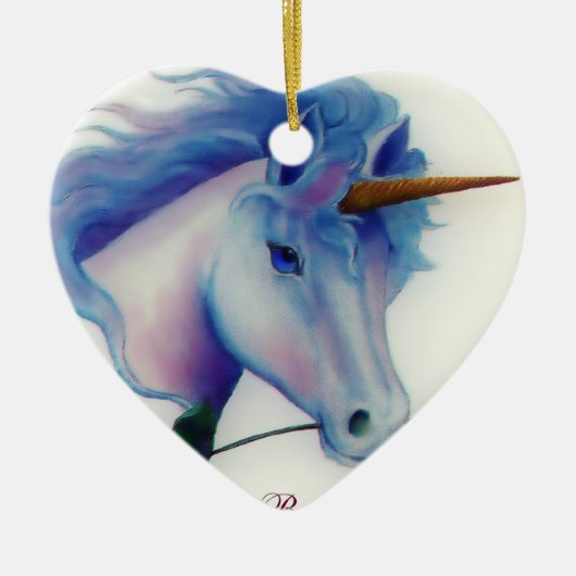 Unicorn Heart Keramisch Ornament (Voorkant)
