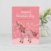 Unicorn Heart Kinder Classroom Valentijn dag Feestdagenkaart (Staand voorkant)