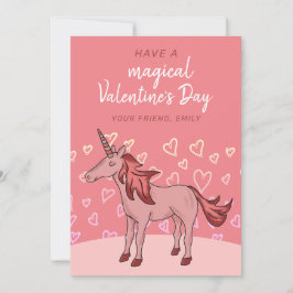 Unicorn Heart Kinder Classroom Valentijn dag Feestdagenkaart