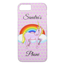 Unicorn & Hearts Cel Phone Case