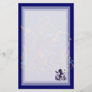 Unicorn Herald: Blauw en goud Briefpapier