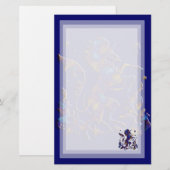 Unicorn Herald: Blauw en goud Briefpapier (Voorkant / Achterkant)