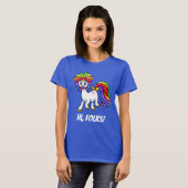 Unicorn Hi Folks grappig vrolijk T-shirt (Voorkant volledig)