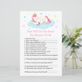 Unicorn Hoe goed ken je baby shower? (Staand voorkant)