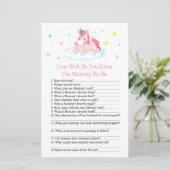 Unicorn Hoe goed ken je baby shower? (Staand voorkant)