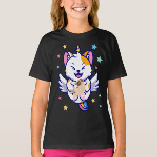 Unicorn Holding Dog Pug Kawaii Anime Girl T-shirt