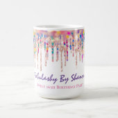 Unicorn Holografen Rainbow Drip Bride Sweet 16th Koffiemok (Center)