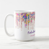 Unicorn Holografen Rainbow Drip Bride Sweet 16th Koffiemok (Links)