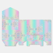 Unicorn holografische glitter bedankdoosjes (Ongevouwen)