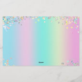 Unicorn holografische glitter briefpapier (Achterkant)