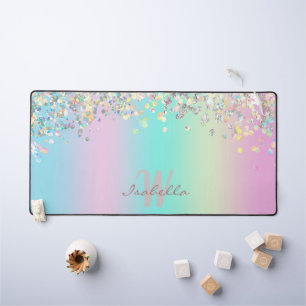 Unicorn holografische glitter bureaumat