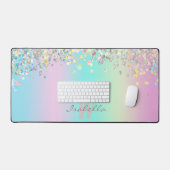 Unicorn holografische glitter bureaumat (Keyboard & Muis)