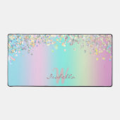 Unicorn holografische glitter bureaumat (Voorkant)