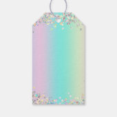 Unicorn holografische glitter cadeaulabel (Achterkant)