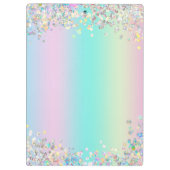 Unicorn holografische glitter klembord (Achterkant)