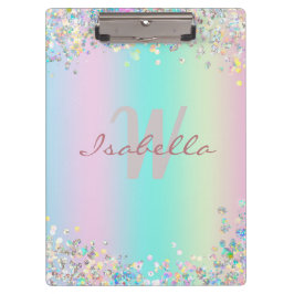Unicorn holografische glitter klembord