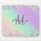 Unicorn holografische glitter muismat (Voorkant)