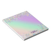 Unicorn holografische glitter notitieblok (Schuin)