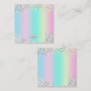 Unicorn holografische glitter notitiekaartje