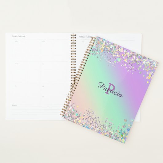 Unicorn holografische glitter planner (Display)