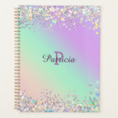 Unicorn holografische glitter planner (Voorkant)