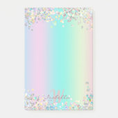 Unicorn holografische glitter post-it® notes (Voorkant)