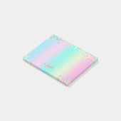 Unicorn holografische glitter post-it® notes (Schuin)