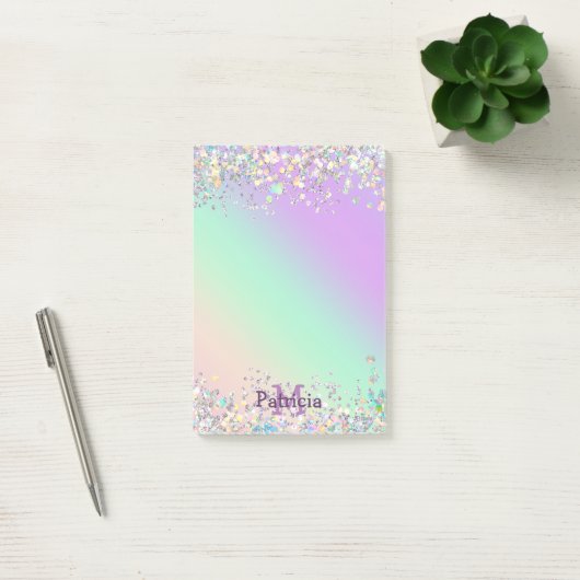Unicorn holografische glitter post-it® notes (Kantoor)