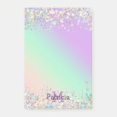 Unicorn holografische glitter post-it® notes (Voorkant)