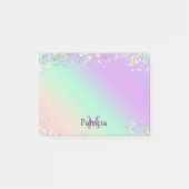 Unicorn holografische glitter post-it® notes (Voorkant)