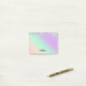 Unicorn holografische glitter post-it® notes (Op bureau)